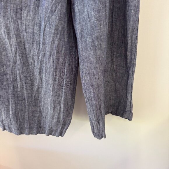 Rachel Zoe Blue Linen Wide Leg Jumpsuit - Picture 9 of 11